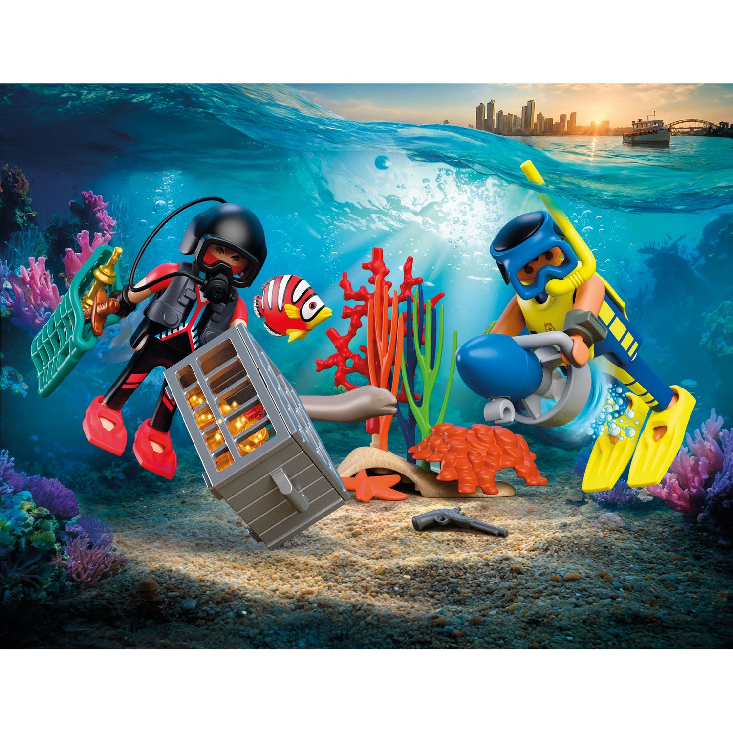 Playmobil 72078 poliziotto sub con tesoro - Playmobil