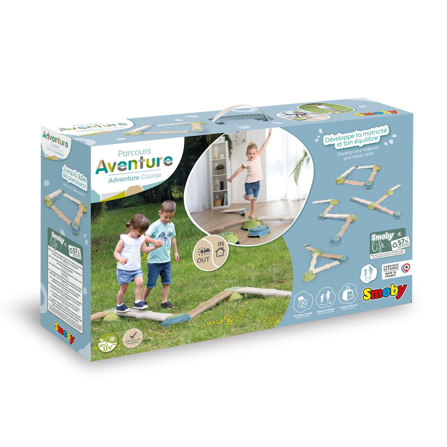 Slife adventure course - per bambini da 2 anni e oltre - stimola la motricità, smoby - SMOBY