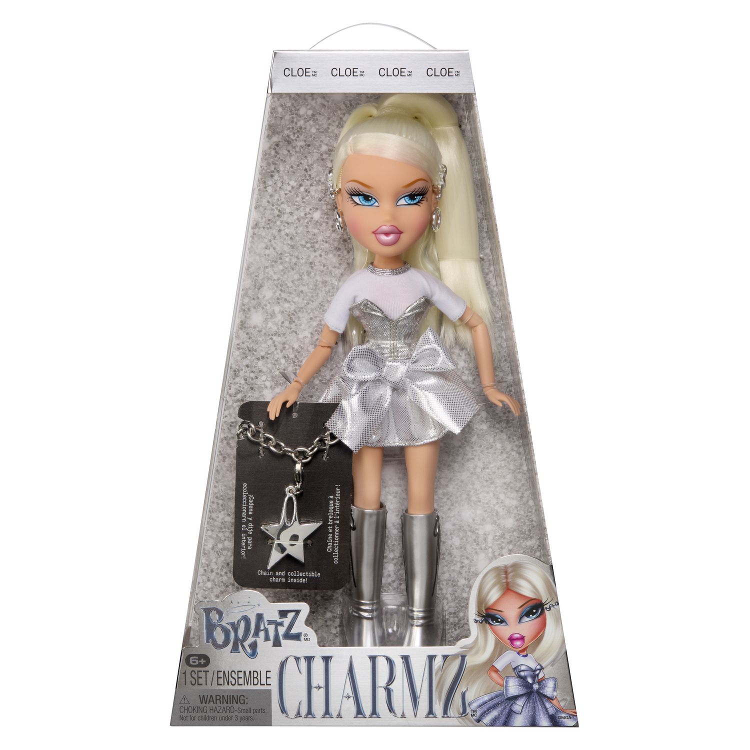 Bratz charmz cloe - bambola fashion con braccialetto e charm collezionabile, include outfit e accessori, confezione da esposizione - BRATZ