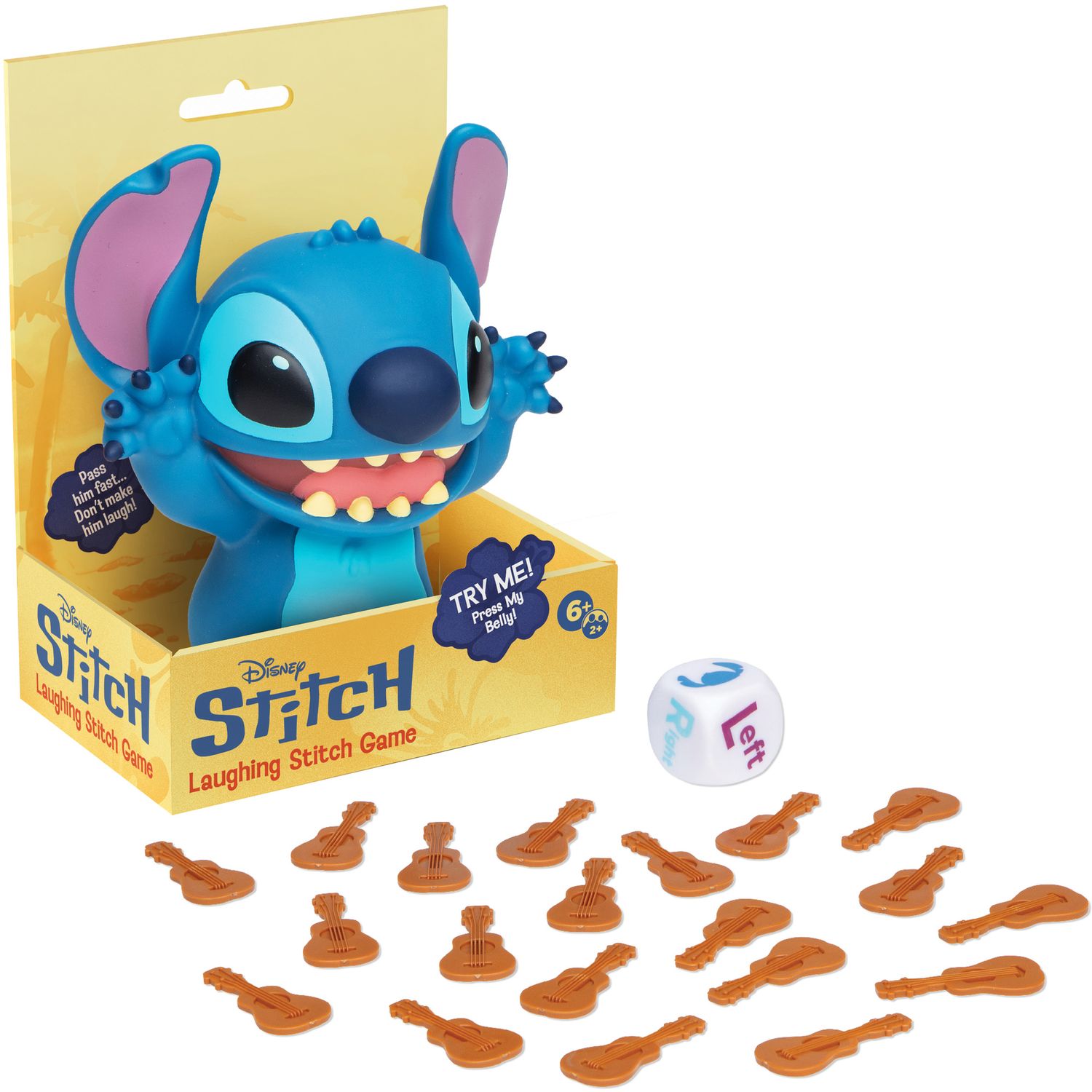 Disney stitch laughing game – gioco da tavolo 6+ di rapidità e riflessi con stitch elettronico, suoni, dadi e gettoni – 2+ giocatori, batterie incluse - Disney Stitch
