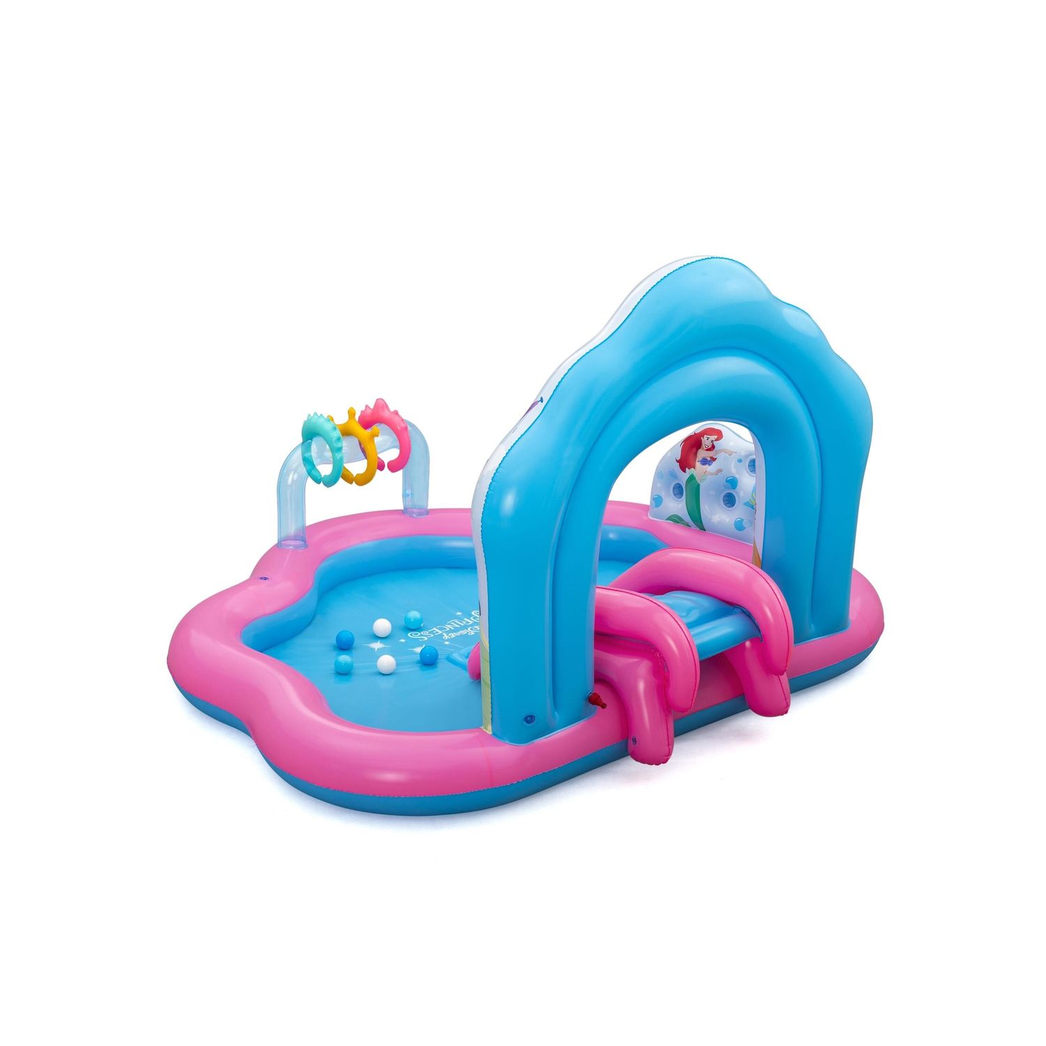 Centro giochi piscina gonfiabile principesse disney 2,21x1,93x1,40m con scivolo e palline – bestway palazzo incantato - Bestway, DISNEY PRINCESS