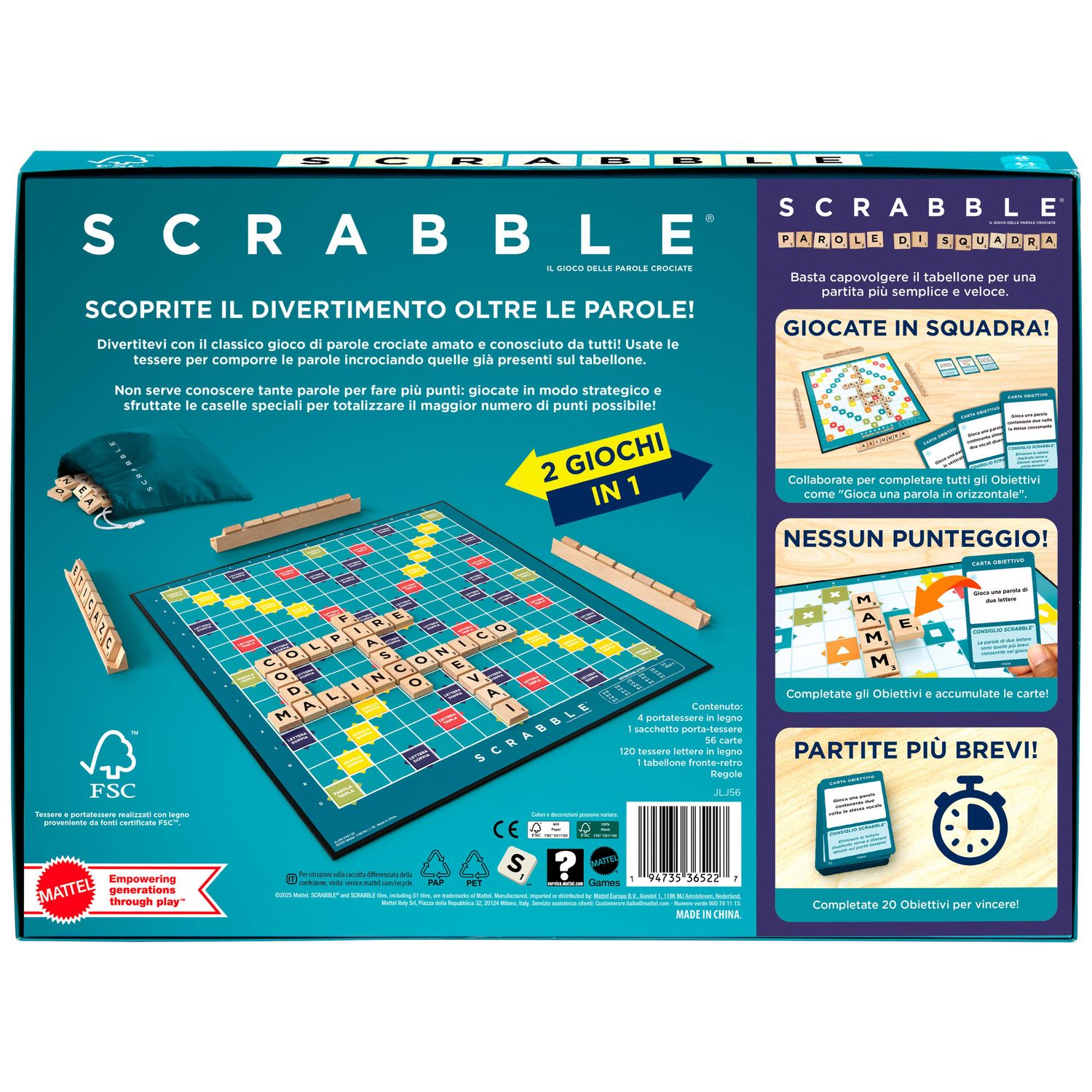 Mattel games - scrabble in legno - MATTEL, Scrabble
