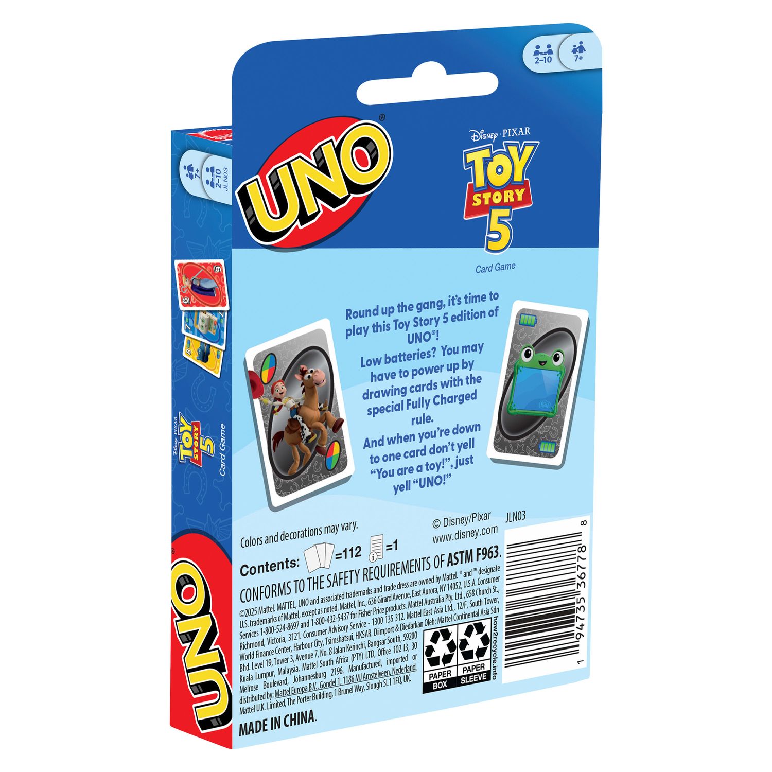 Mattel games disney pixar - uno toy story 5 - TOY STORY, UNO, Disney