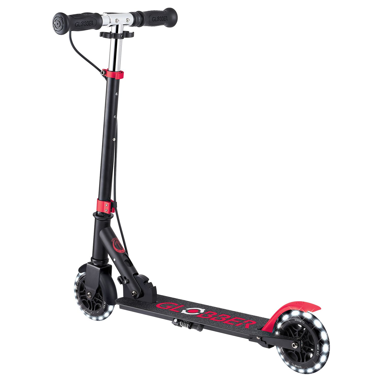 Globber - flow element foldable junior lights - black-red - GLOBBER