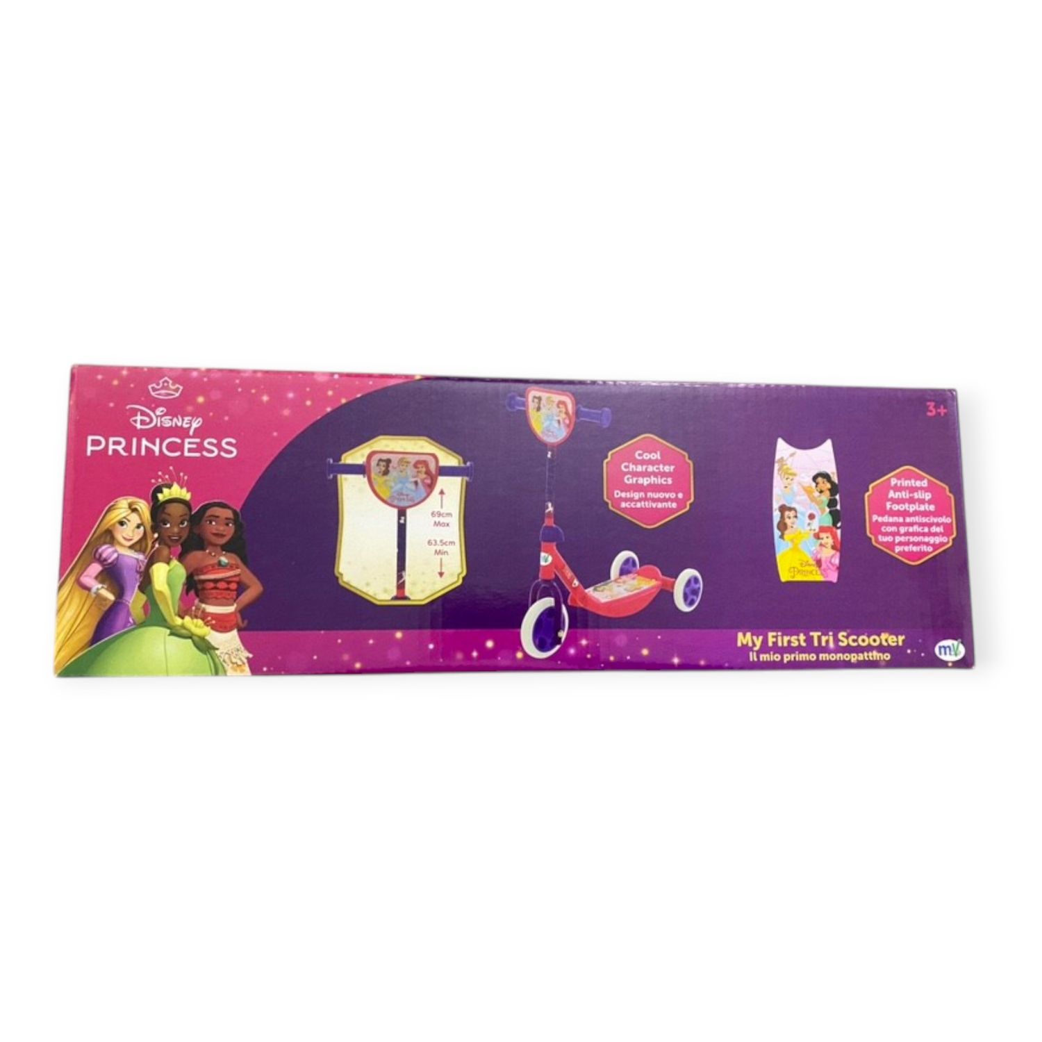 Monopattino a 3 ruote princess con pedana antiscivolo - Princess