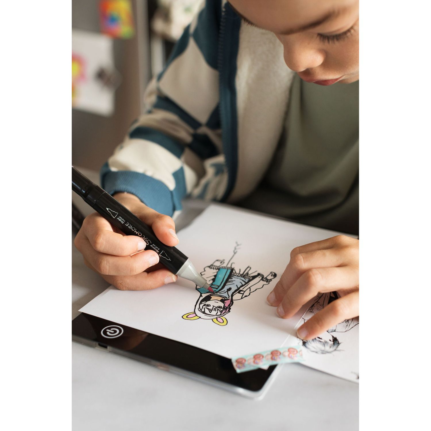 Sycomore - manga - scuola di personaggi - tavola led a5 e pennarelli - NO BRAND