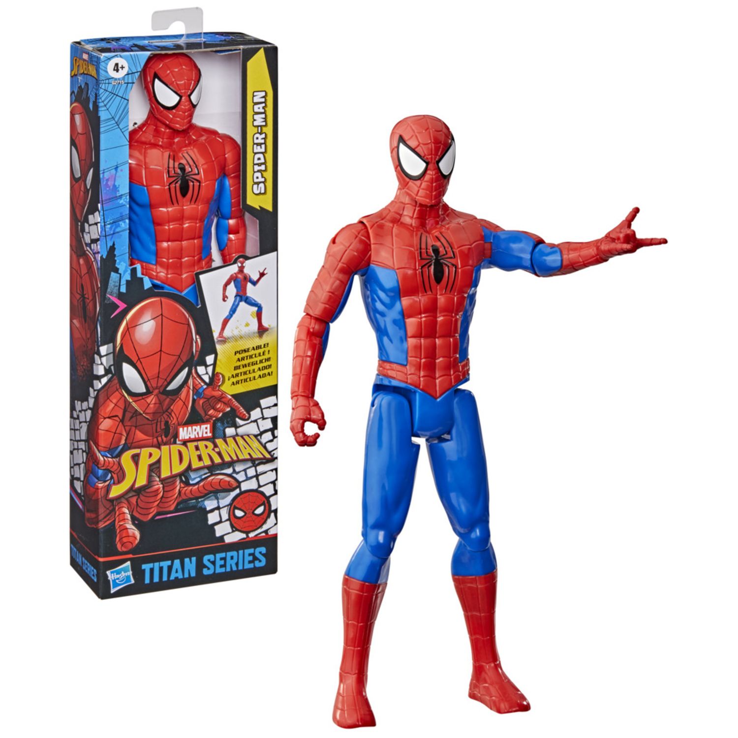 Hasbro marvel spider-man, titan series, spider-man – action figure, giocattoli di supereroi da 30 cm per bambini e bambine dai 4 anni in su - Spiderman