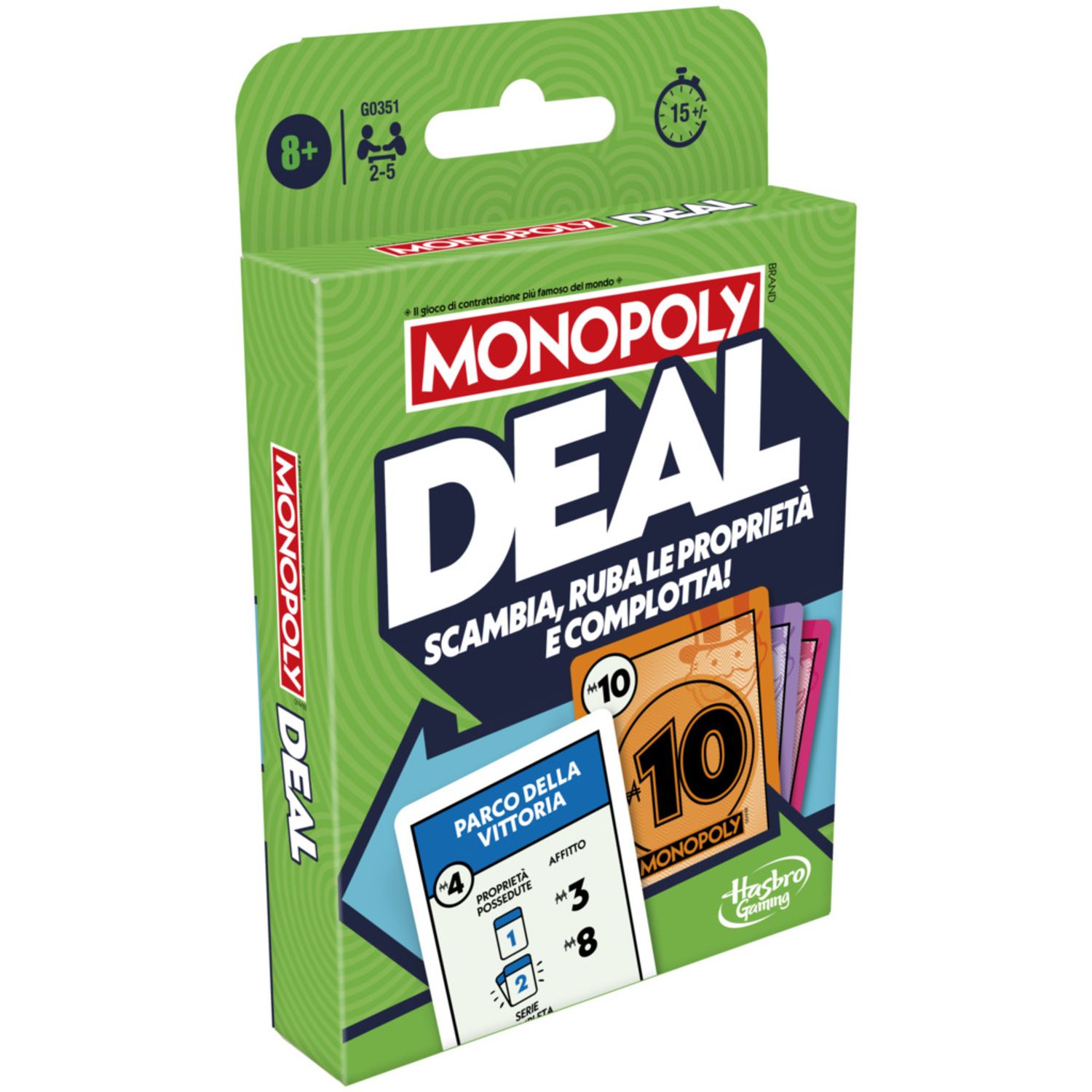 Monopoly deal – gioco da tavolo per famiglie e amici, divertente e coinvolgente - MONOPOLY