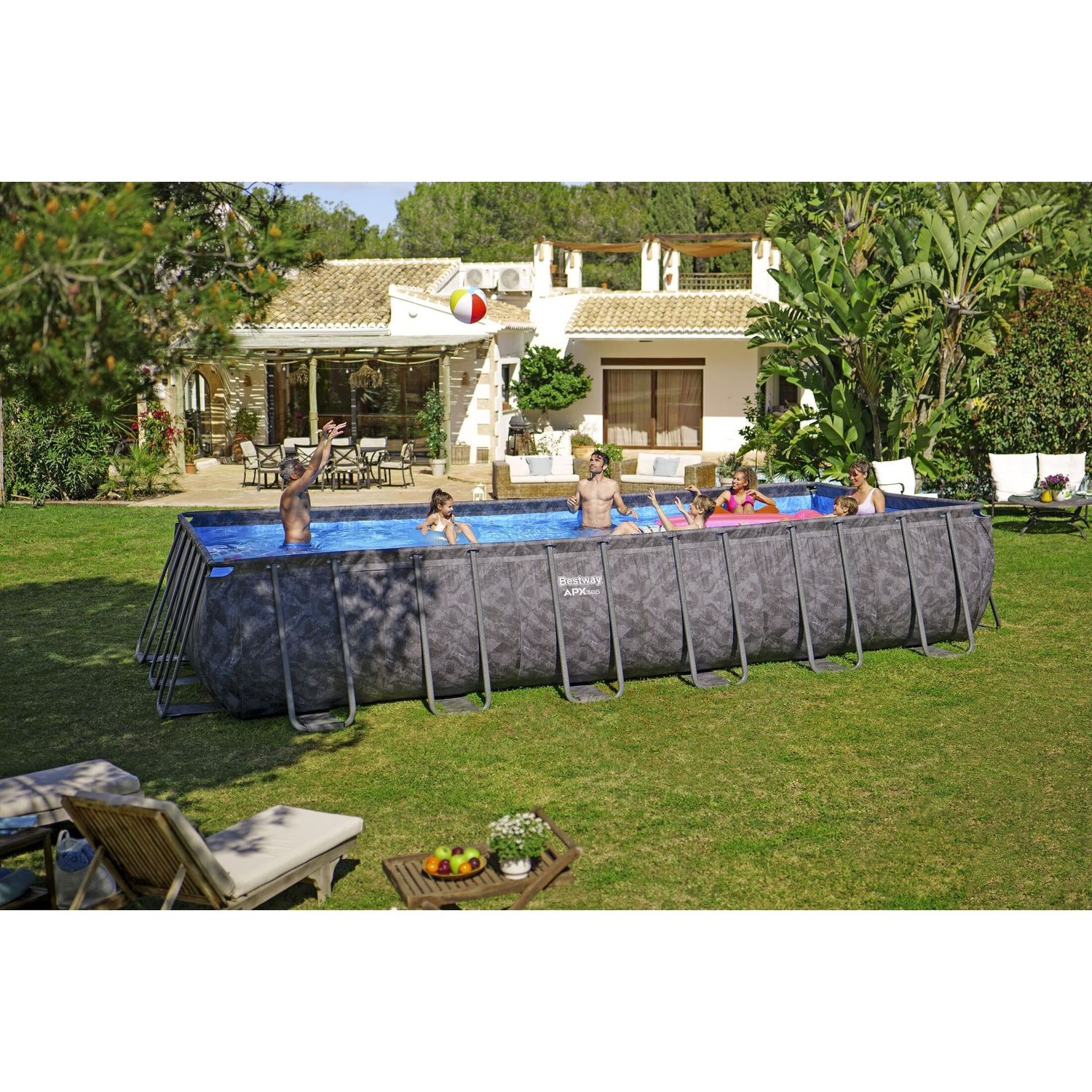 Piscina rettangolare di dimensioni 24' x 12' x 52" / 7,32 m x 3,66 m x 1,32 m - Bestway