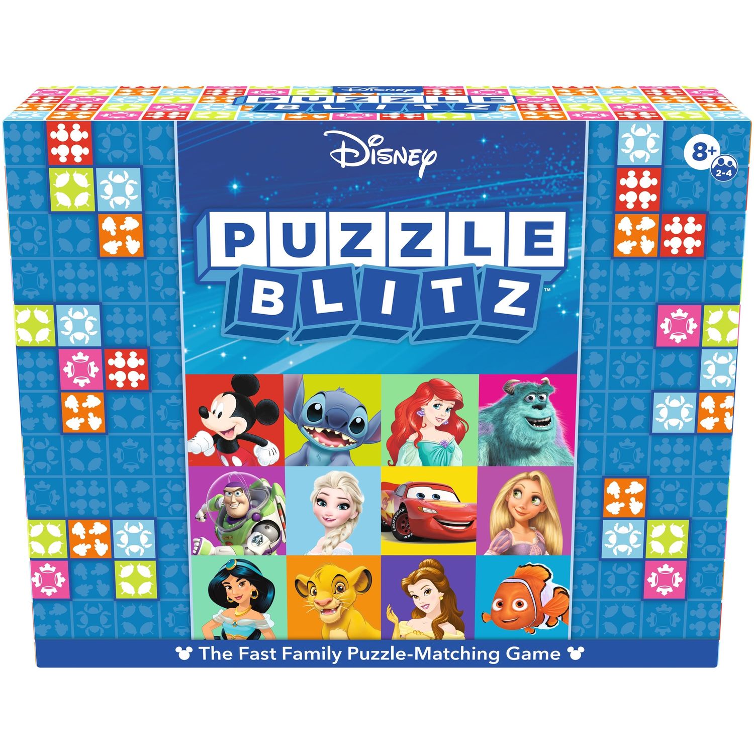 Disney puzzle blitz – gioco da tavolo per bambini 8+ e famiglie – sfida di velocità, logica e osservazione – 100 sfide, 4 livelli – per 2-4 giocatori - Disney