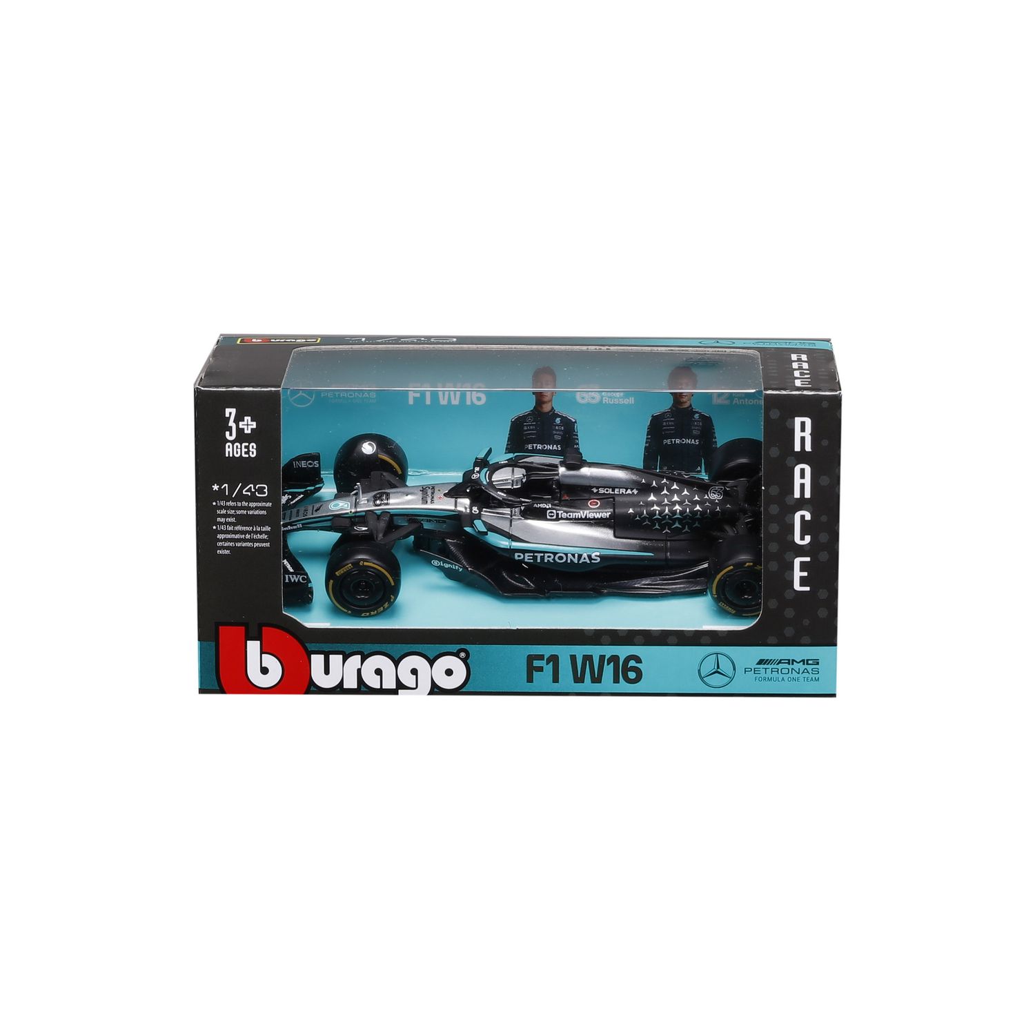 F1 bburago mercedes amg w16 russell 1:43 - BBURAGO