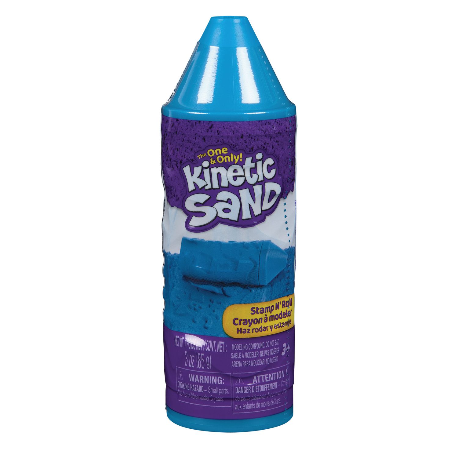 Kinetic sand stamp n’ roll 85 g blu, 3+ - KINETIC SAND