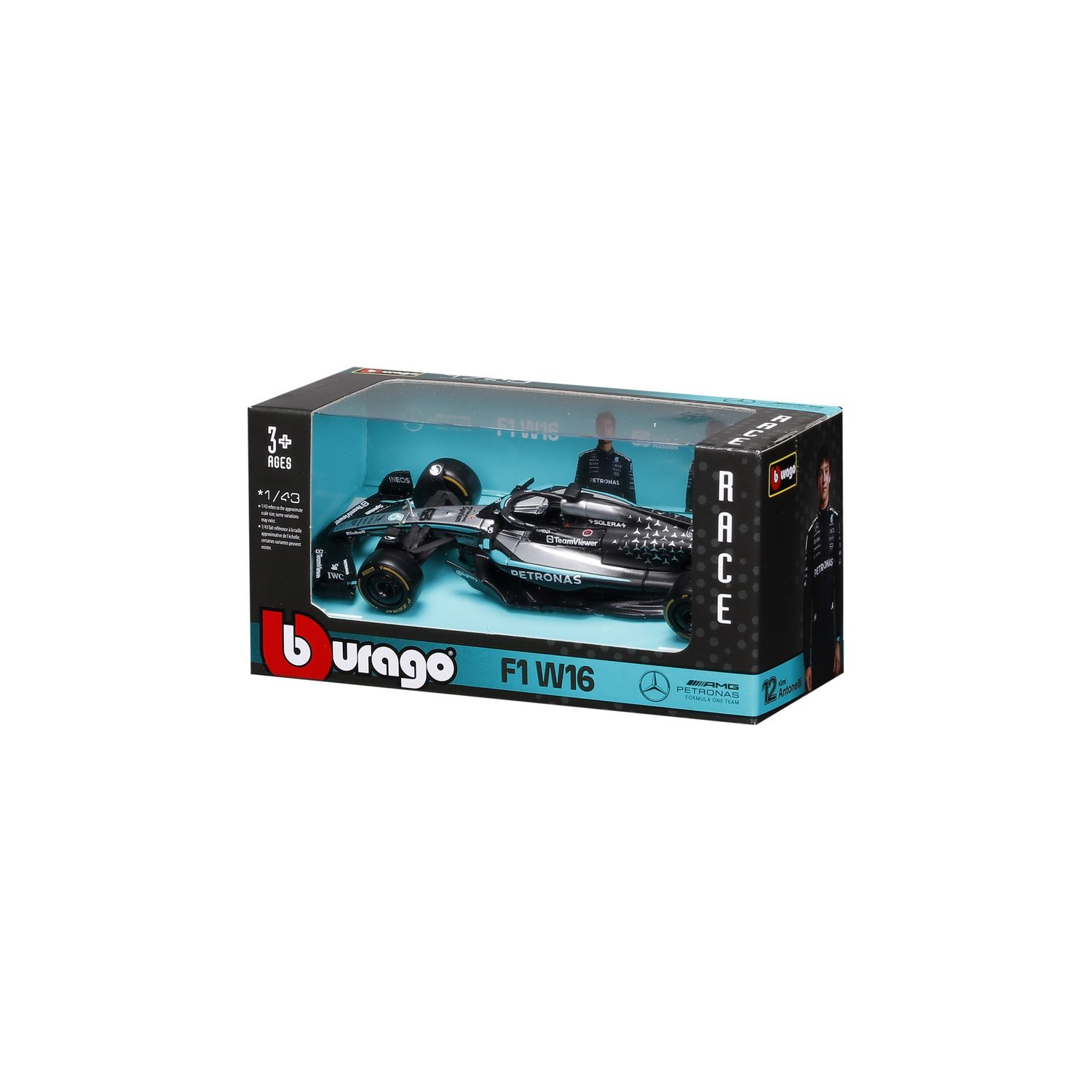 F1 bburago mercedes amg w16 russell 1:43 - BBURAGO
