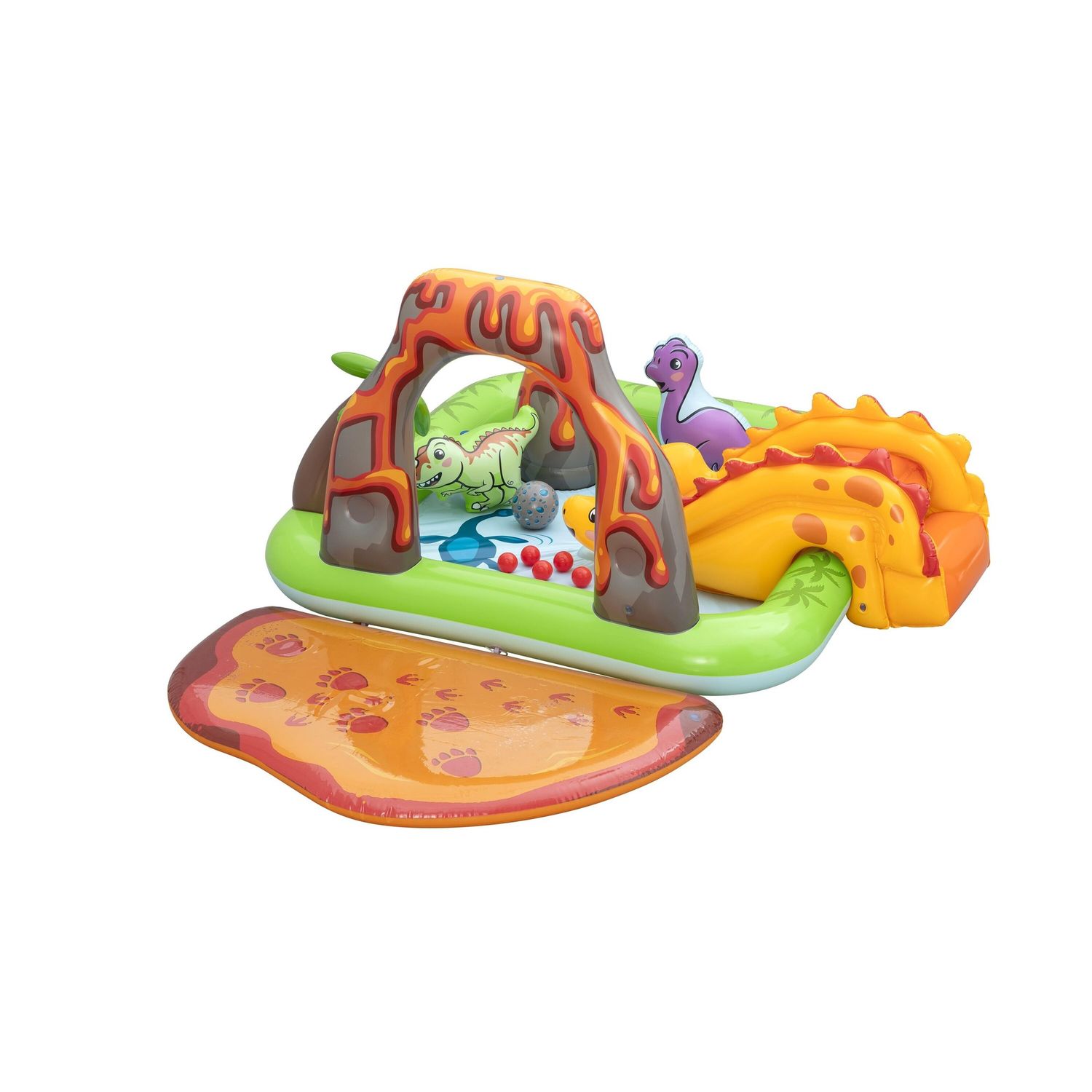 Piscina gonfiabile volcano springs 2,62 x 1,88 m scivolo vulcano con dinosauri - Bestway