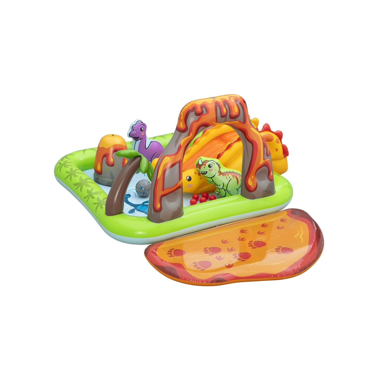 Piscina gonfiabile volcano springs 2,62 x 1,88 m scivolo vulcano con dinosauri - Bestway