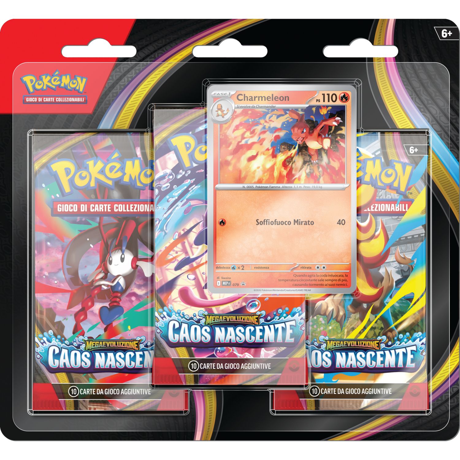 Pokémon megaevoluzione - caos nascente blister 3 buste - POKEMON