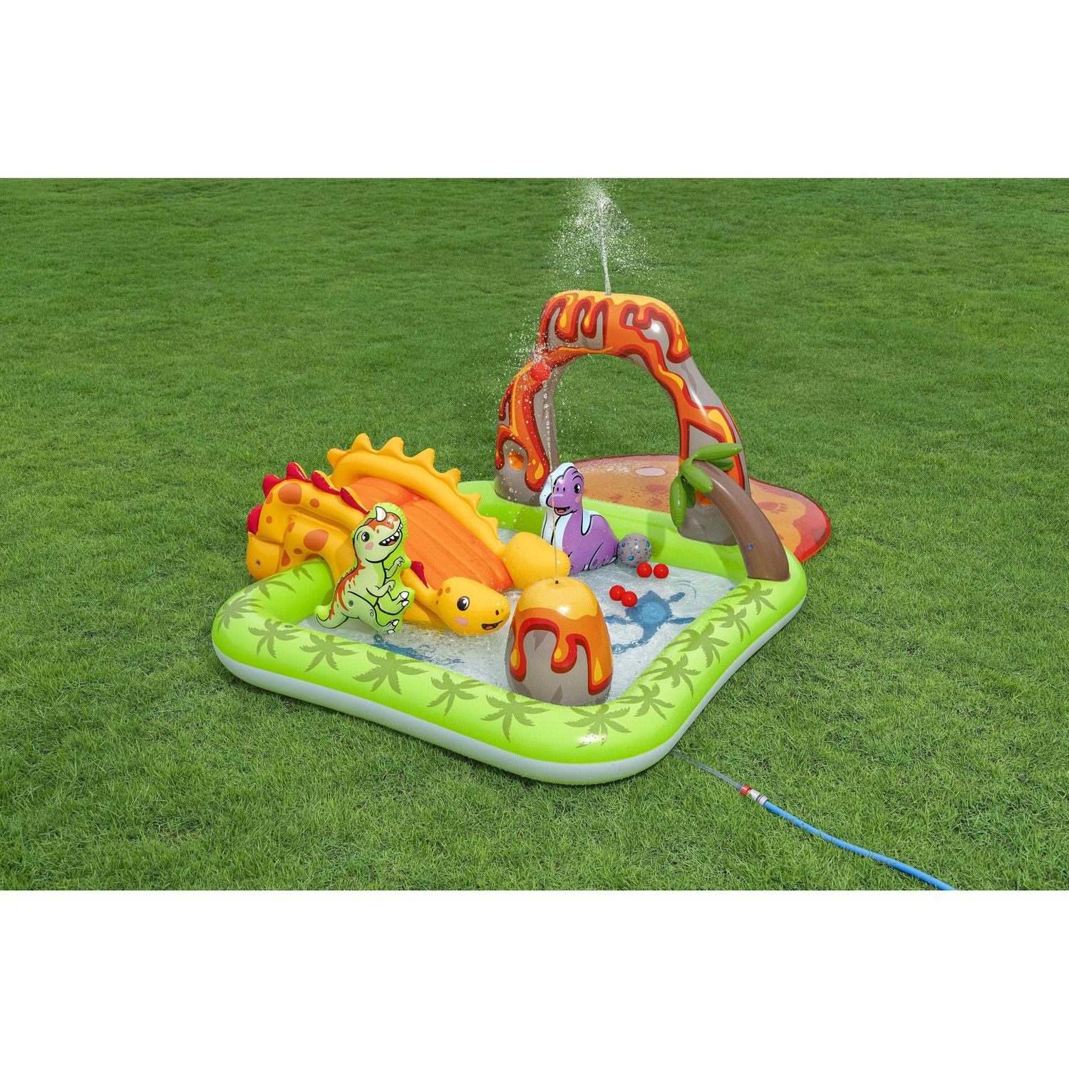 Piscina gonfiabile volcano springs 2,62 x 1,88 m scivolo vulcano con dinosauri - Bestway