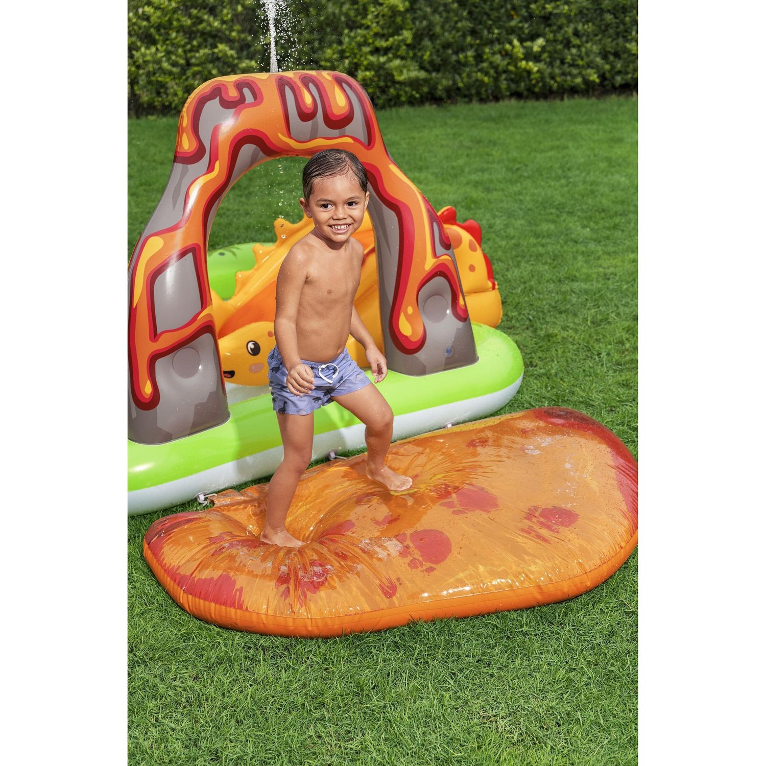 Piscina gonfiabile volcano springs 2,62 x 1,88 m scivolo vulcano con dinosauri - Bestway