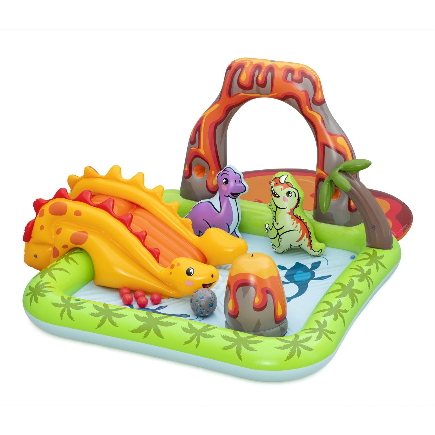 Piscina gonfiabile volcano springs 2,62 x 1,88 m scivolo vulcano con dinosauri - Bestway