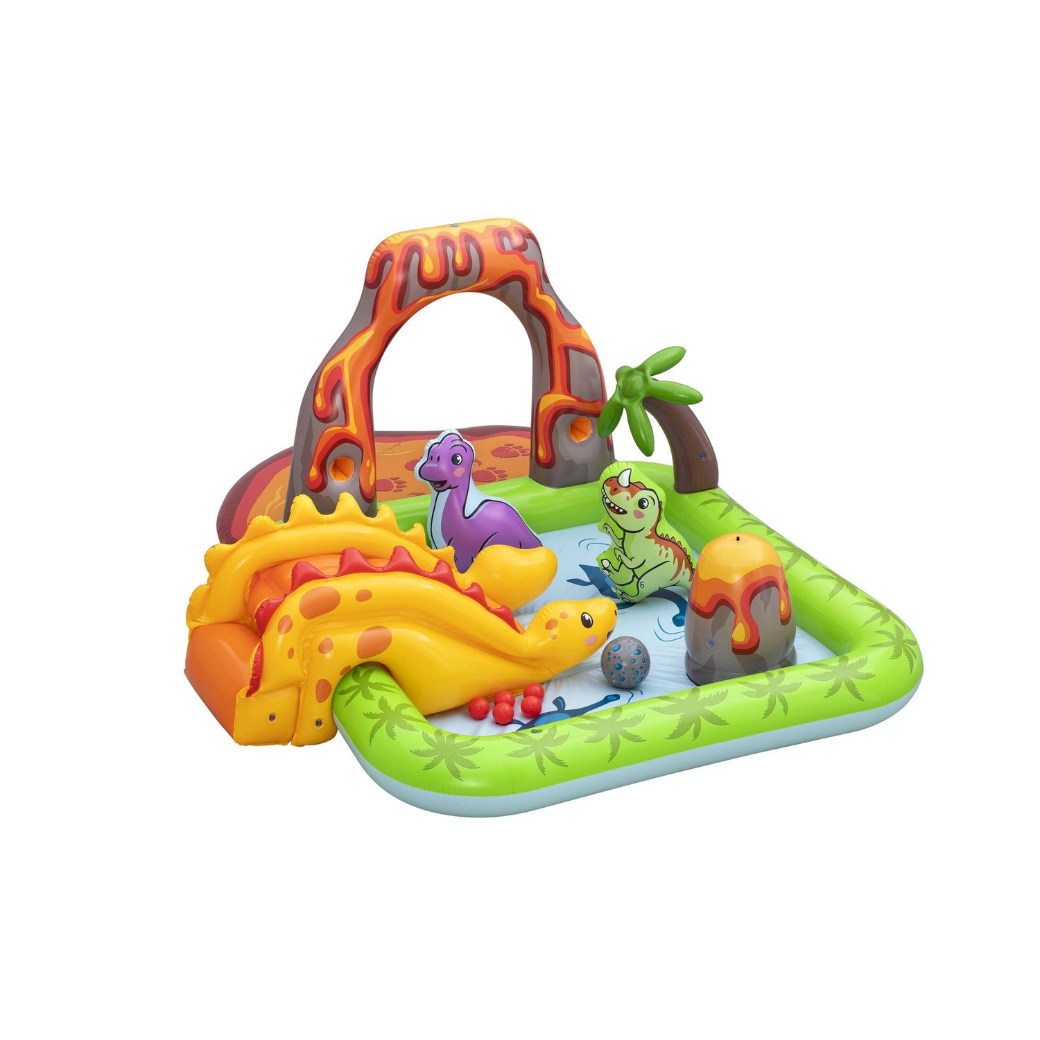 Piscina gonfiabile volcano springs 2,62 x 1,88 m scivolo vulcano con dinosauri - Bestway