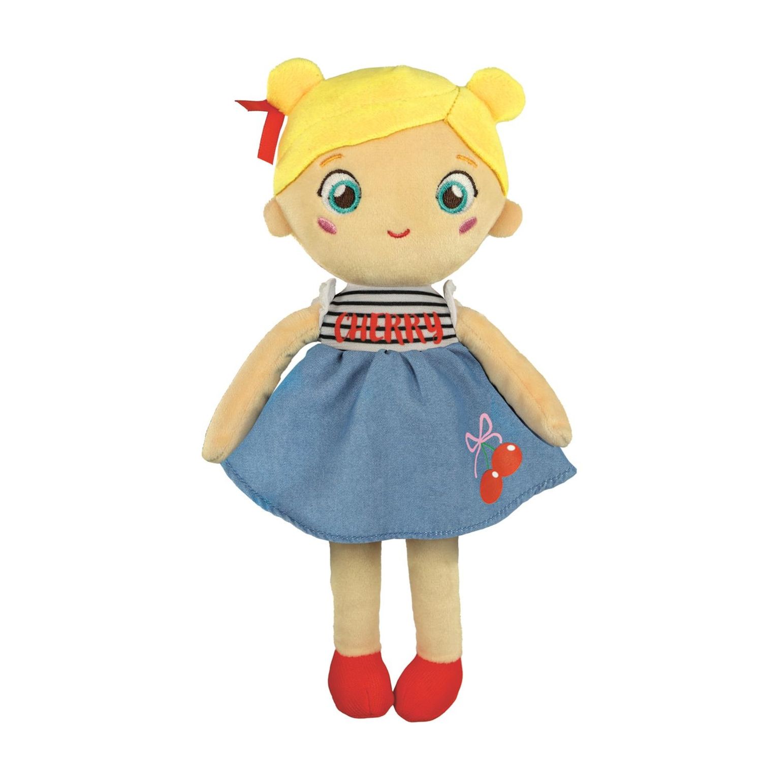 Plush soft doll blue cherry - BABY CLEMENTONI