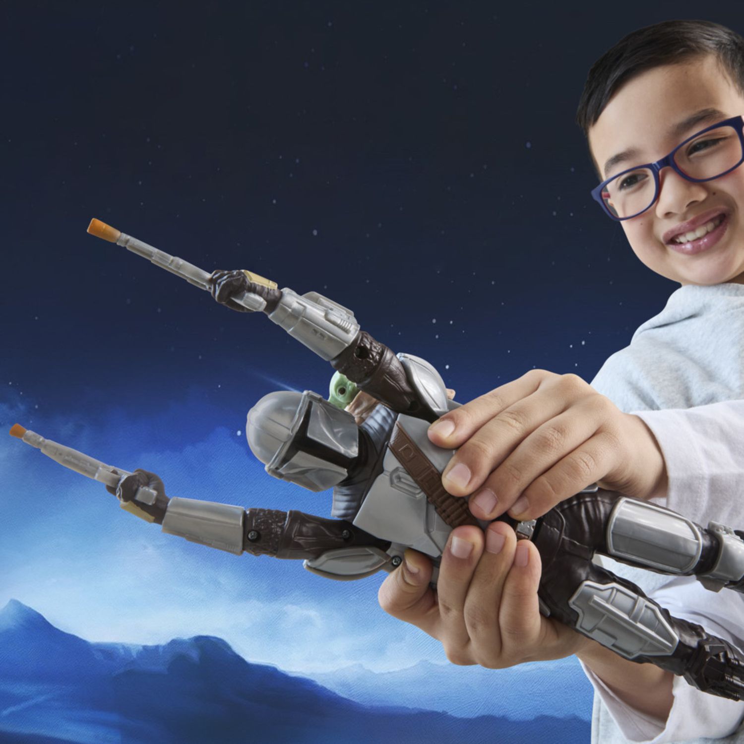 Hasbro star wars - il mandaloriano e grogu – action figure da 28 cm con effetti sonori, giocattoli interattivi per bambini e bambine dai 4 anni in su - Star Wars