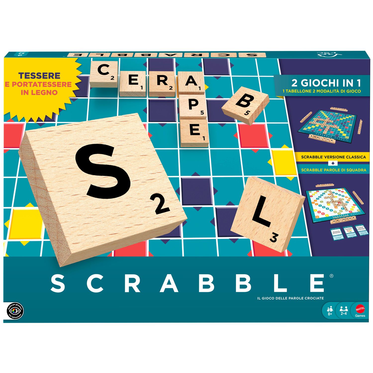 Mattel games - scrabble in legno - MATTEL, Scrabble