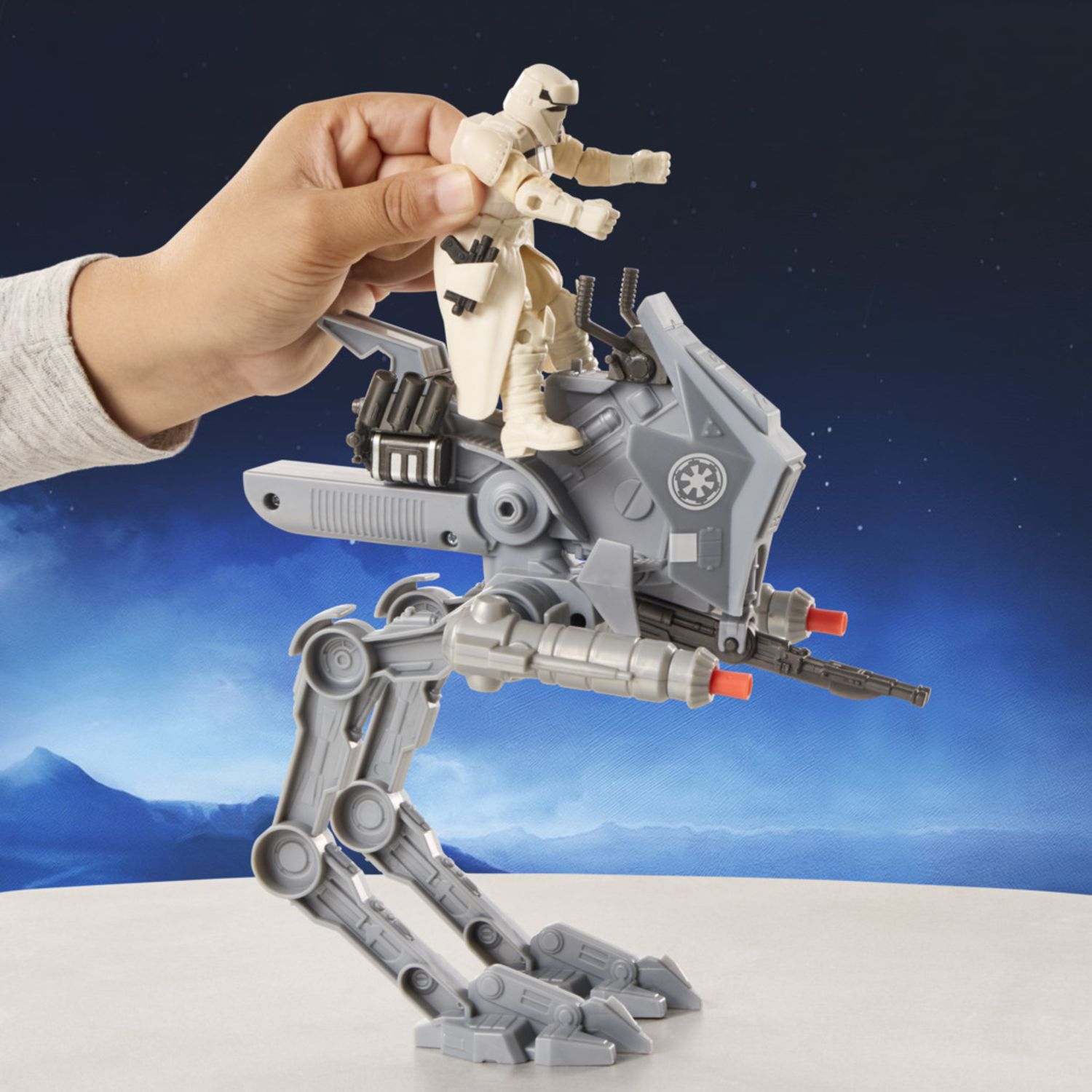 Hasbro star wars actionverse, at-rt & imperial remnant at-rt driver – action figure e veicolo - Star Wars