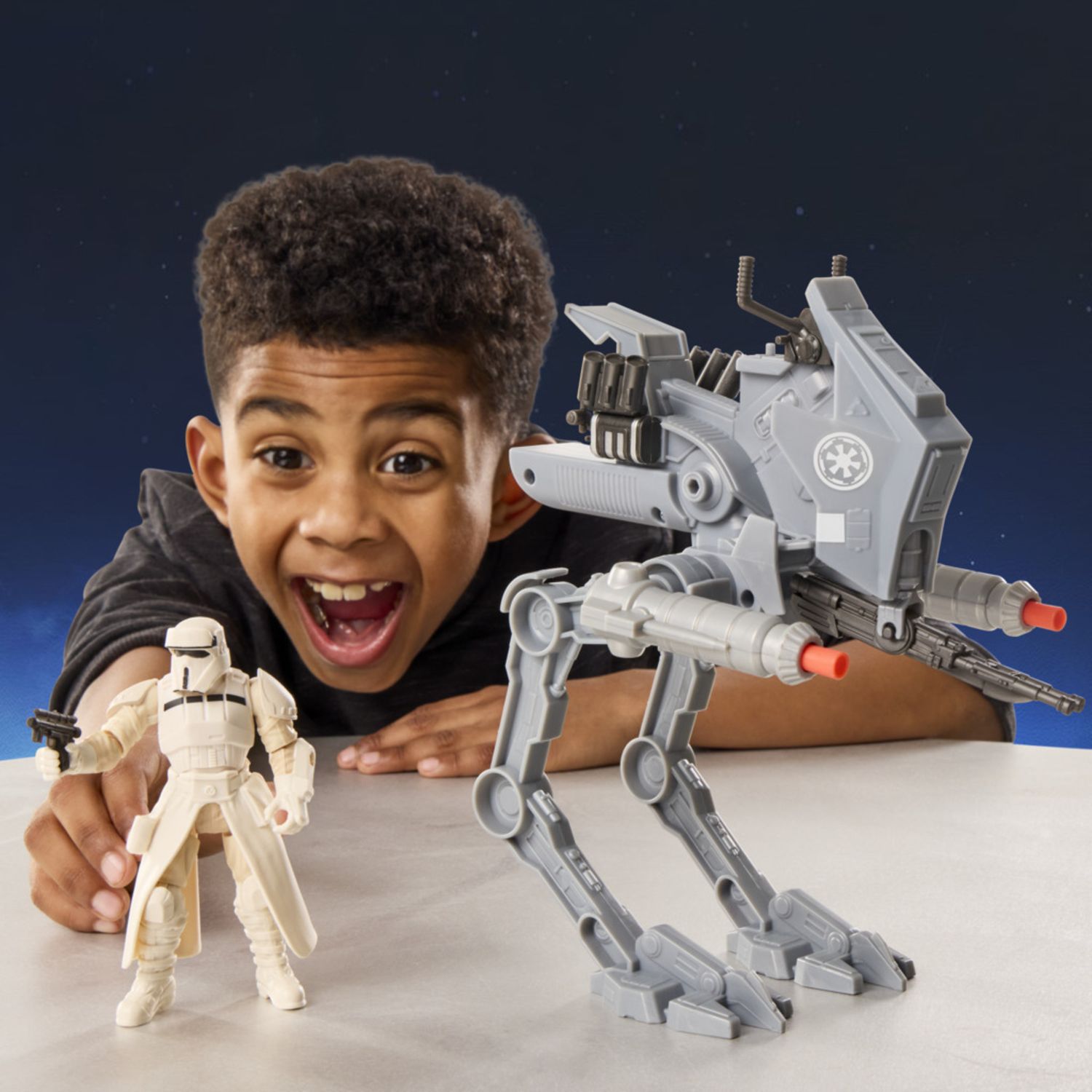 Hasbro star wars actionverse, at-rt & imperial remnant at-rt driver – action figure e veicolo - Star Wars