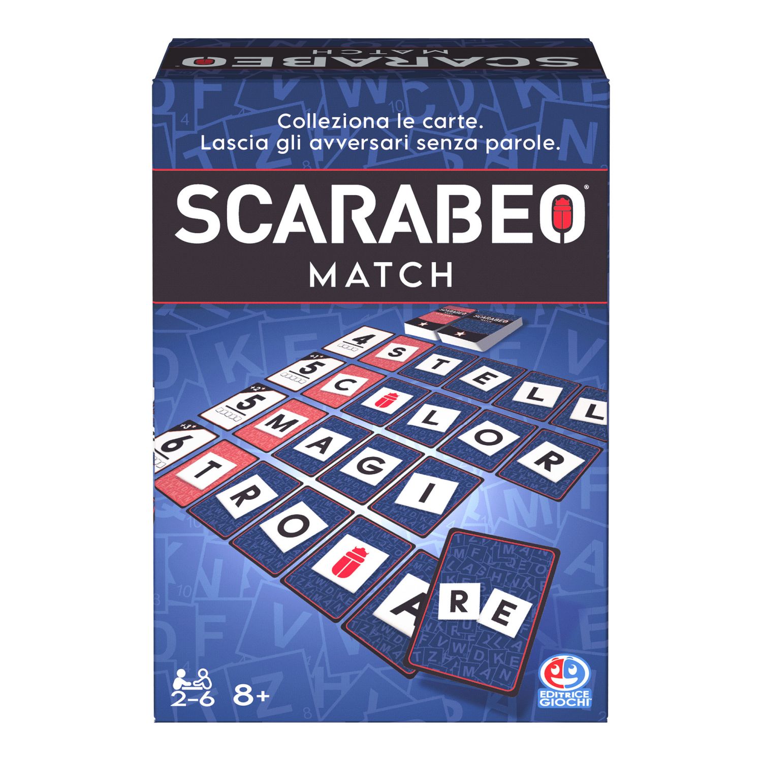 Scarabeo match gioco di carte, 2-6 giocatori, 8+ - SCARABEO