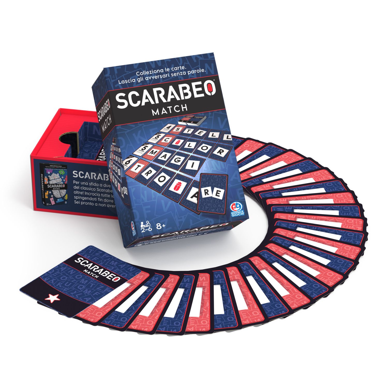 Scarabeo match gioco di carte, 2-6 giocatori, 8+ - SCARABEO