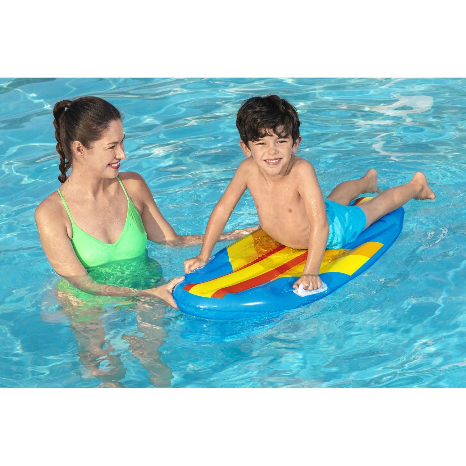 Tavola da surf gonfiabile sunny surf rider  assortito 1,14 m x 46 cm (45" x 18") per bambini 3-10 anni - SUN&SPORT