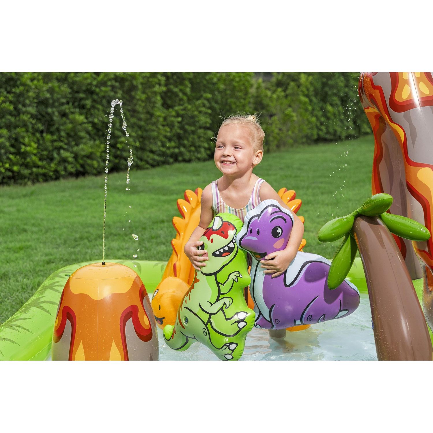 Piscina gonfiabile volcano springs 2,62 x 1,88 m scivolo vulcano con dinosauri - Bestway