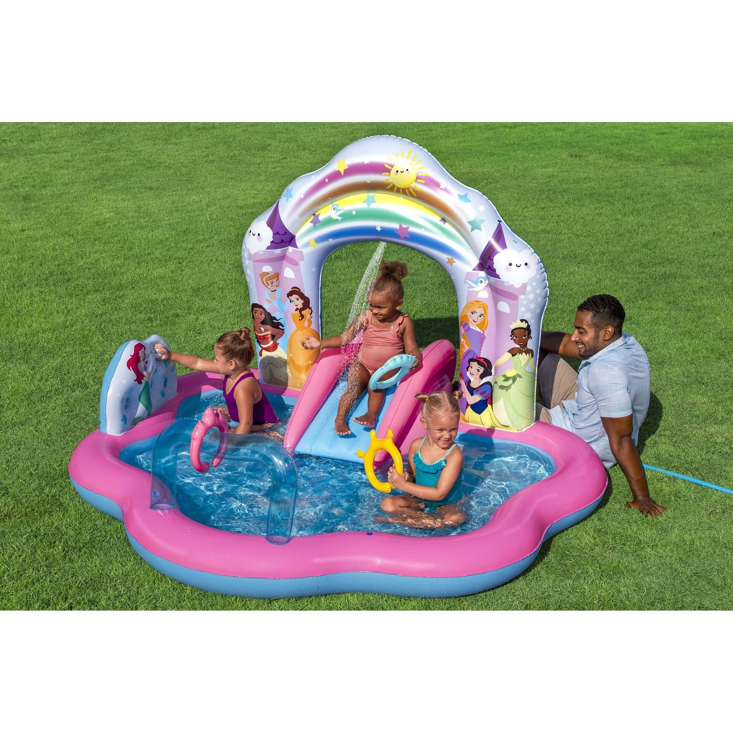 Centro giochi piscina gonfiabile principesse disney 2,21x1,93x1,40m con scivolo e palline – bestway palazzo incantato - Bestway, DISNEY PRINCESS