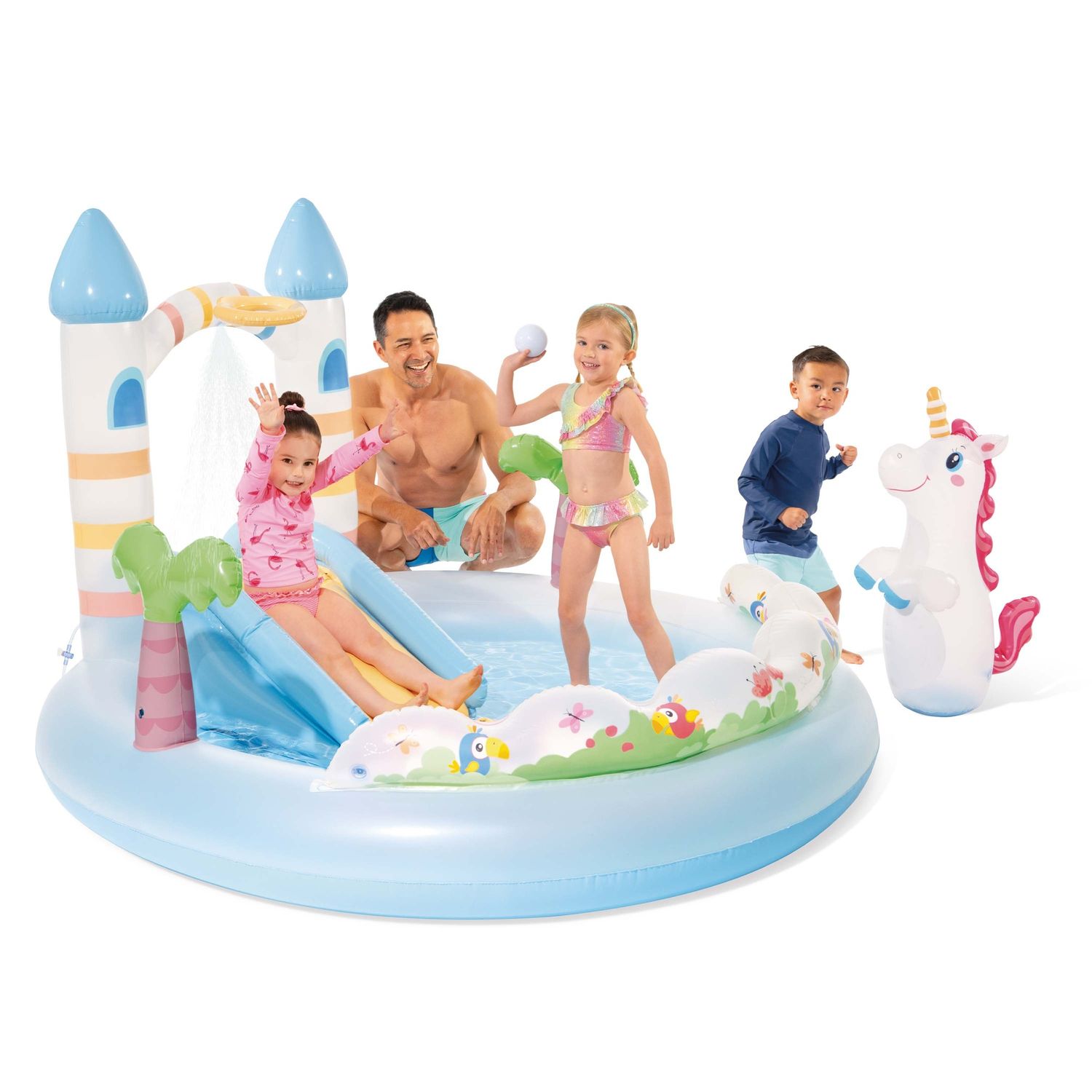 Intex 56148np - piscina gonfiabile play center castello unicorno, 196x178x127 cm, 2+ anni - INTEX