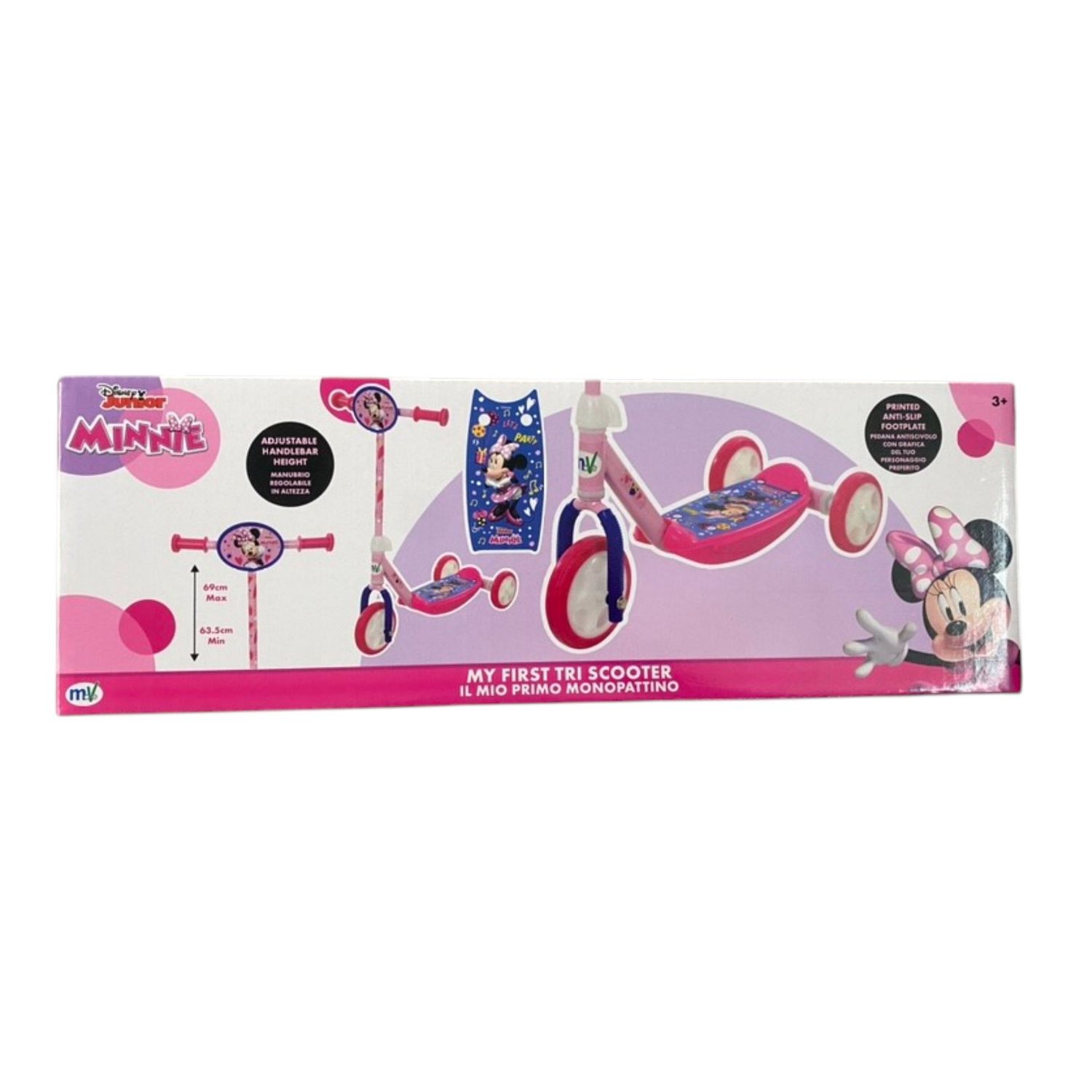 Monopattino a 3 ruote minnie con pedana antiscivolo - Minnie