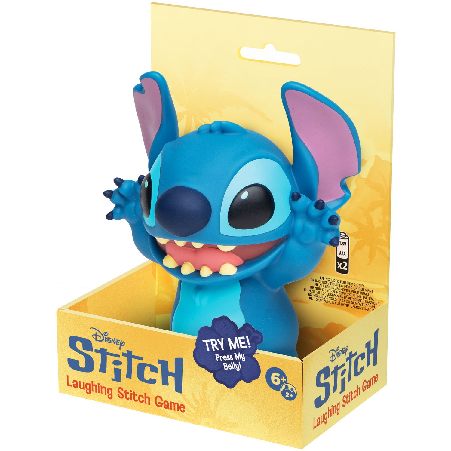 Disney stitch laughing game – gioco da tavolo 6+ di rapidità e riflessi con stitch elettronico, suoni, dadi e gettoni – 2+ giocatori, batterie incluse - Disney Stitch