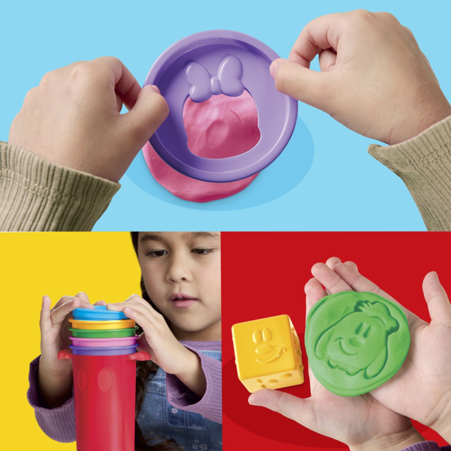 Play-doh, disney junior happy stackable, set di giocattoli per età prescolare - PLAY-DOH