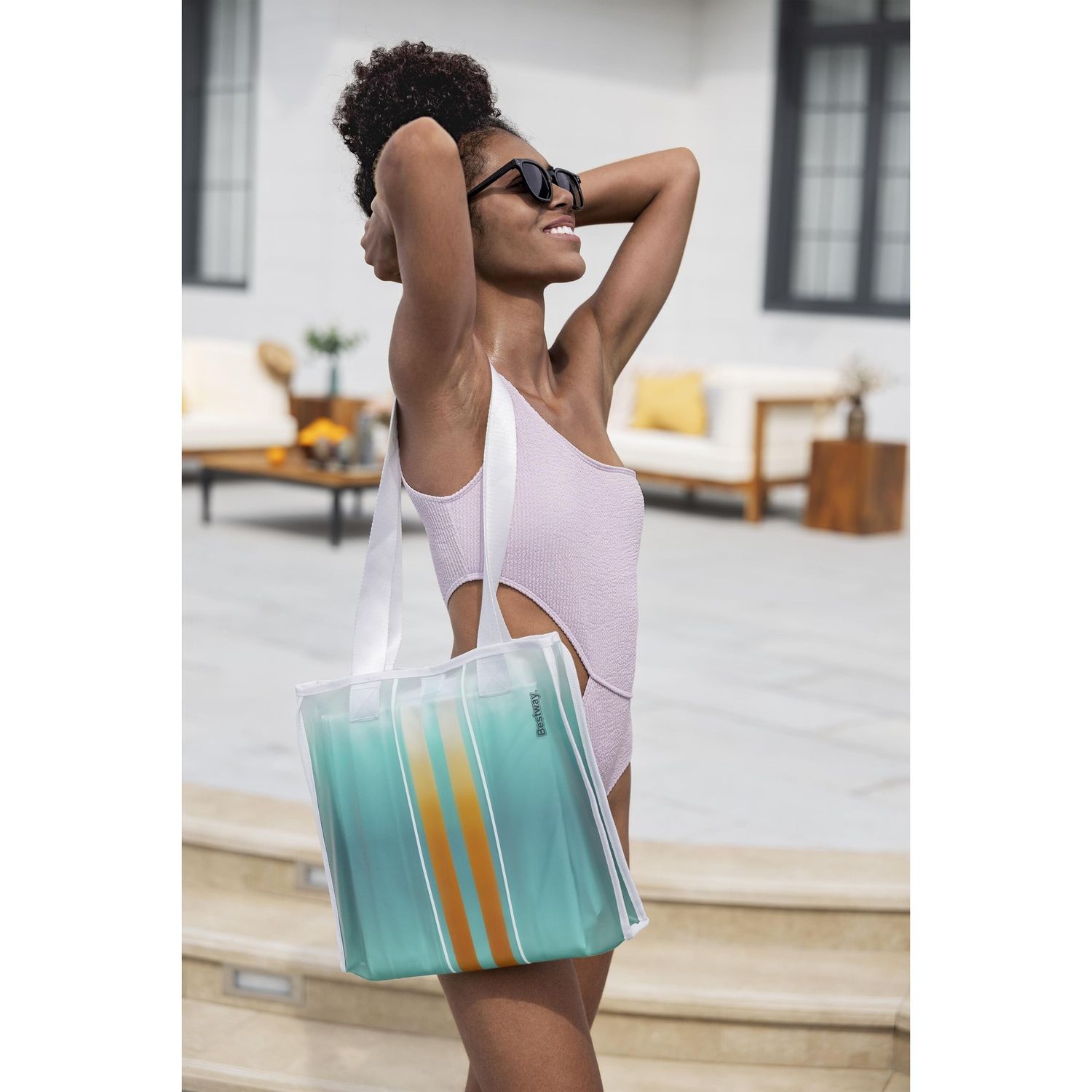 Materassino tavola da surf e borsa abbinata 1,78 x 56 cm ciano - Bestway
