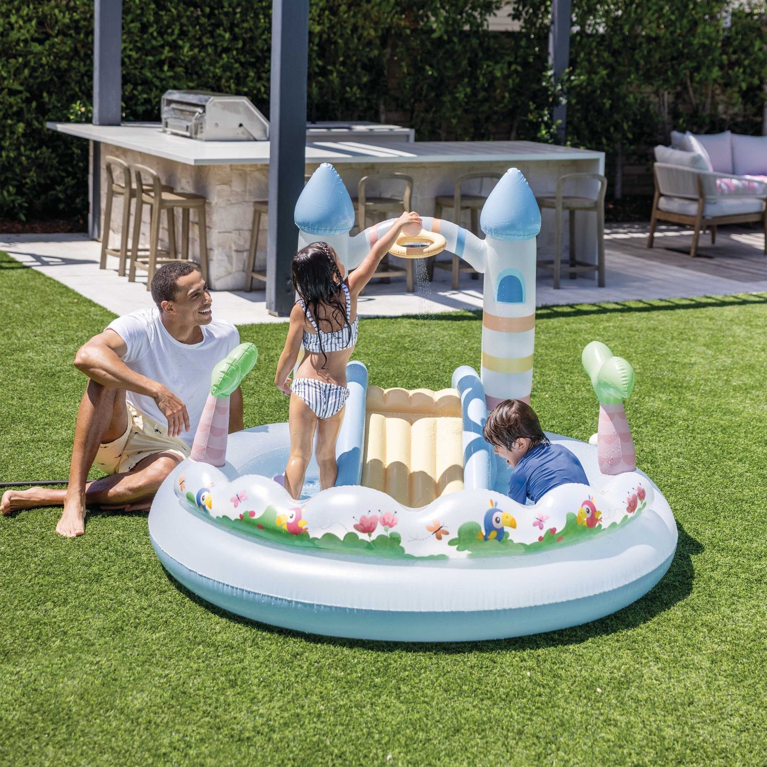 Intex 56148np - piscina gonfiabile play center castello unicorno, 196x178x127 cm, 2+ anni - INTEX