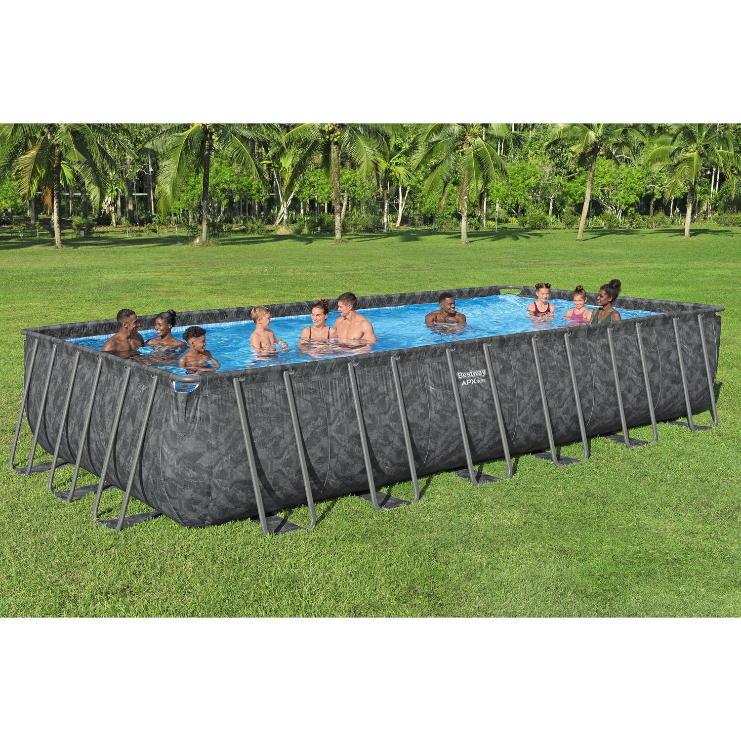 Piscina rettangolare di dimensioni 24' x 12' x 52" / 7,32 m x 3,66 m x 1,32 m - Bestway