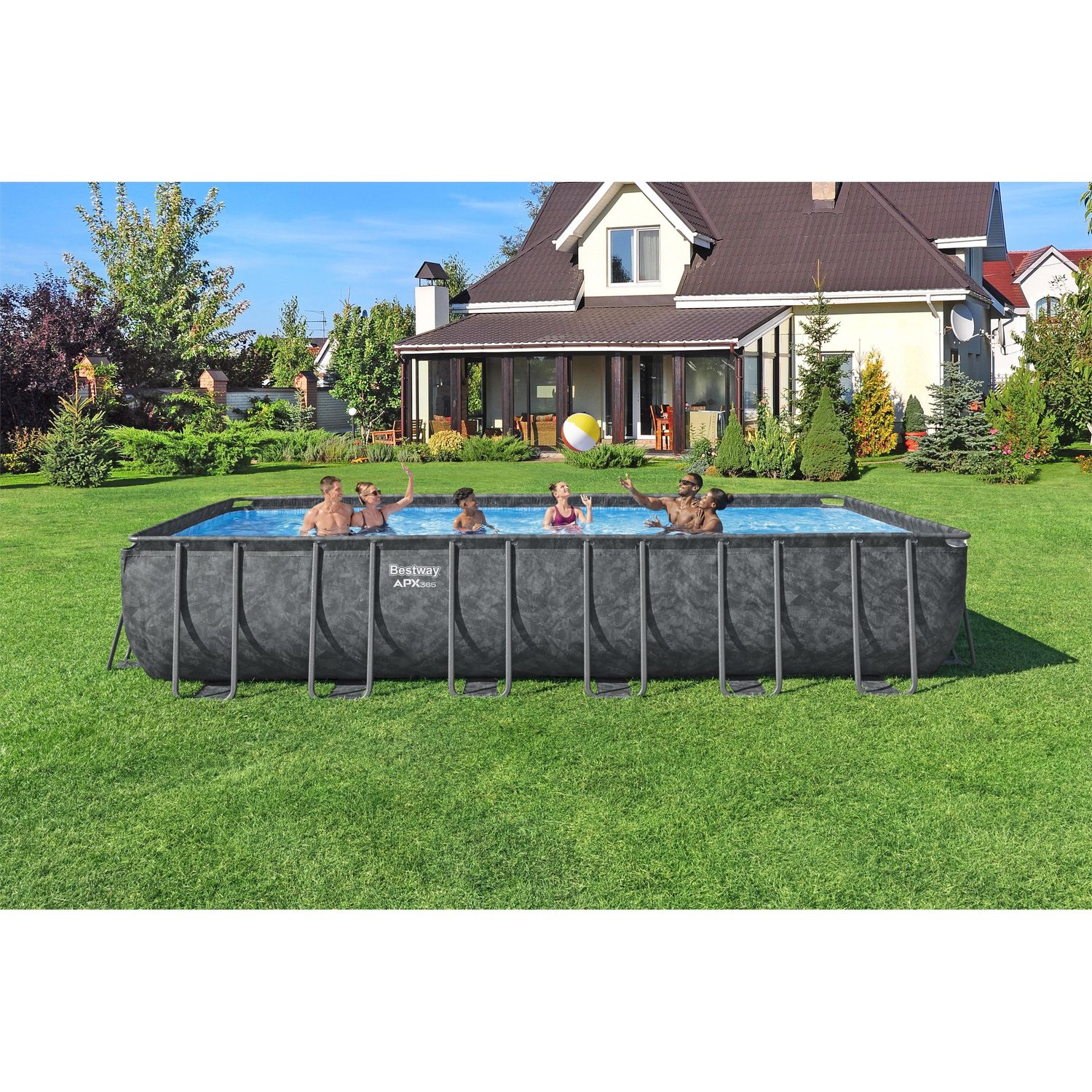 Piscina rettangolare di dimensioni 24' x 12' x 52" / 7,32 m x 3,66 m x 1,32 m - Bestway