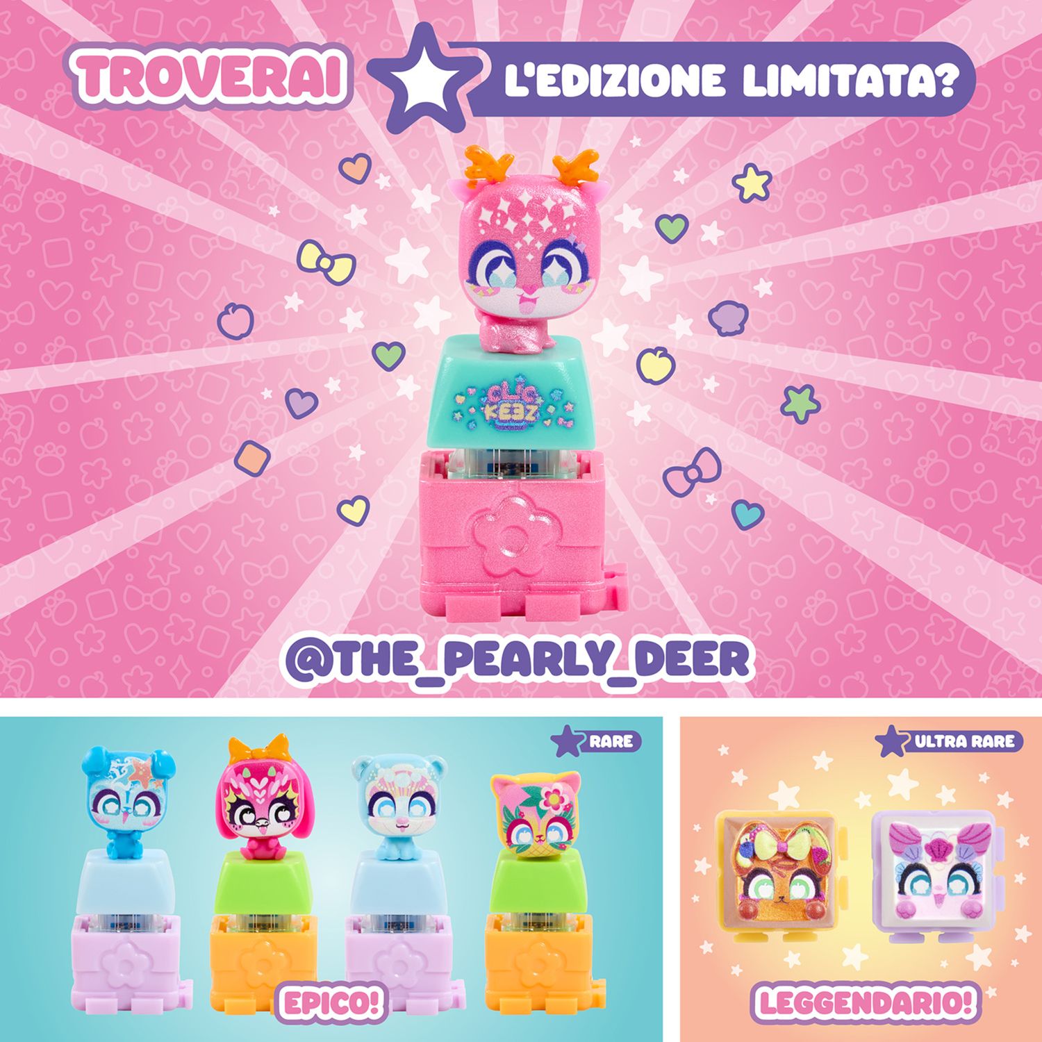 Clickeez multipack serie 2 –  keycap trasformabile con portachiavi – fidget toy sensoriale con effetto asmr gioco collezionabile da 6 anni - NO BRAND