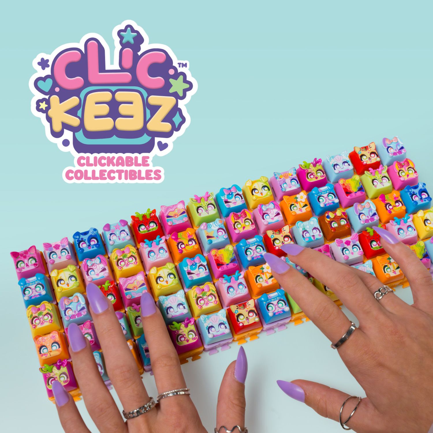 Clickeez multipack serie 2 –  keycap trasformabile con portachiavi – fidget toy sensoriale con effetto asmr gioco collezionabile da 6 anni - NO BRAND