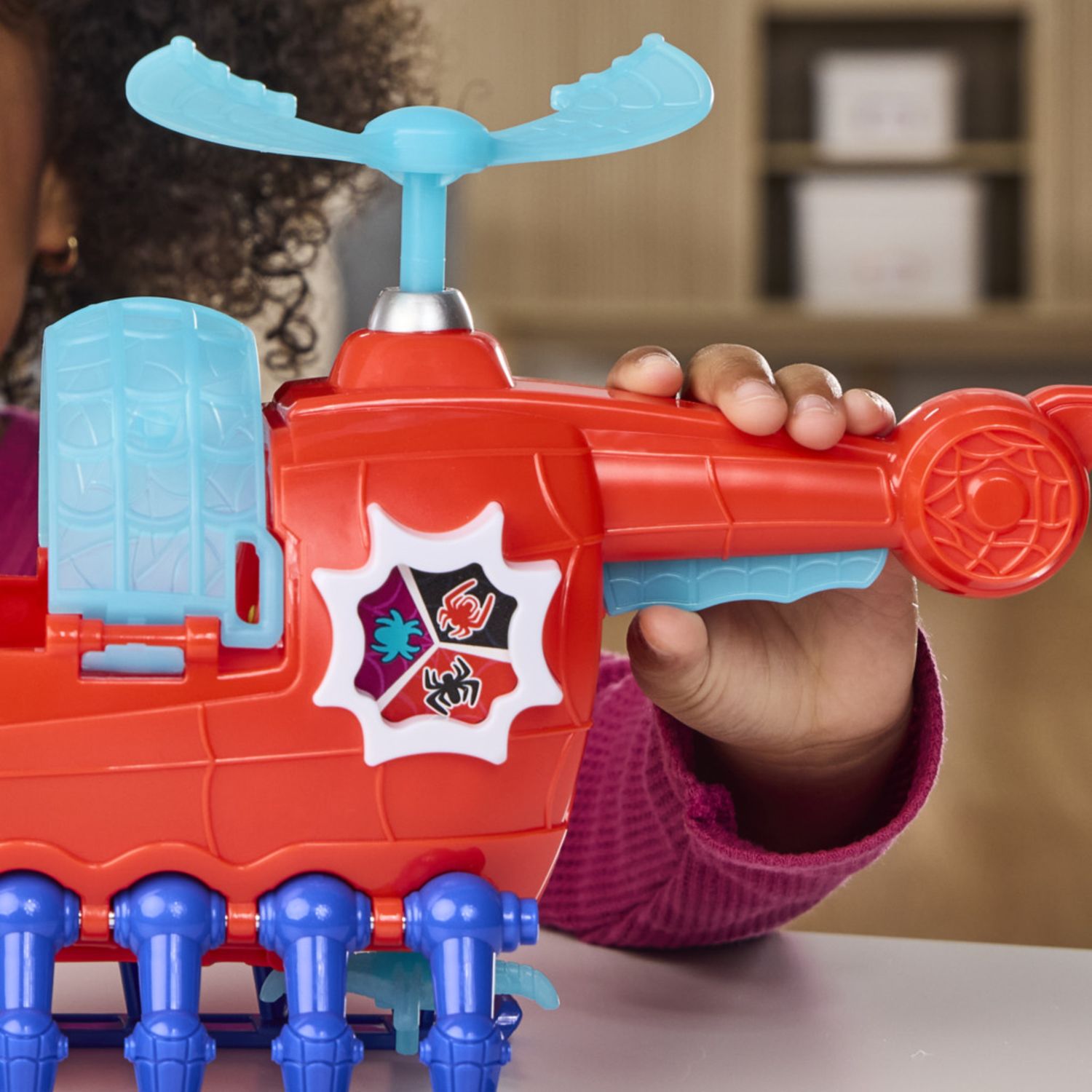 Spidey e i suoi fantastici amici, spidey team con elicottero – action figure da 7,6 cm e veicolo - SPIDEY