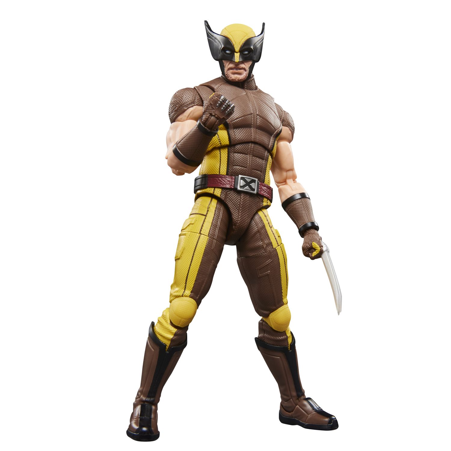 Hasbro, marvel legends series, wolverine (costume marrone) – idea regalo, action figure collezionabile da 15 cm - Avengers