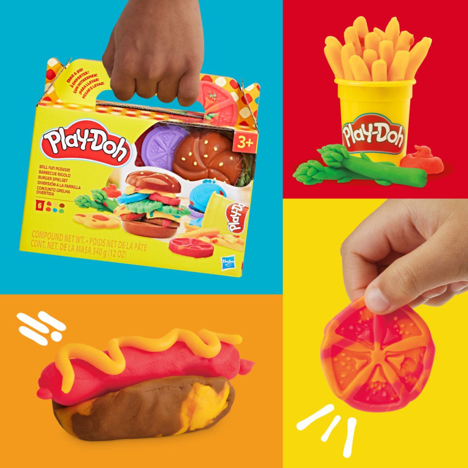 Play-doh food shapes set multicolore | impasto creativo forme cibo per bambini 3+ anni - PLAY-DOH