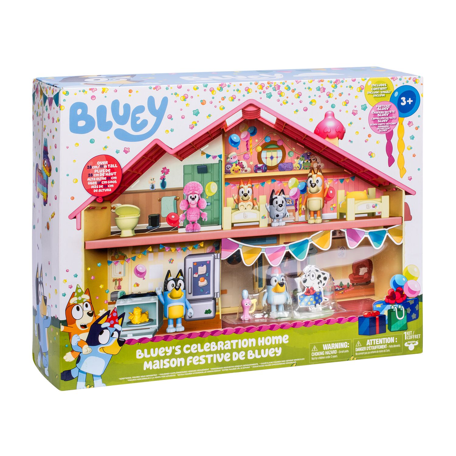 Bluey casa celebrazione playset con figura 6cm e sticker - BLUEY