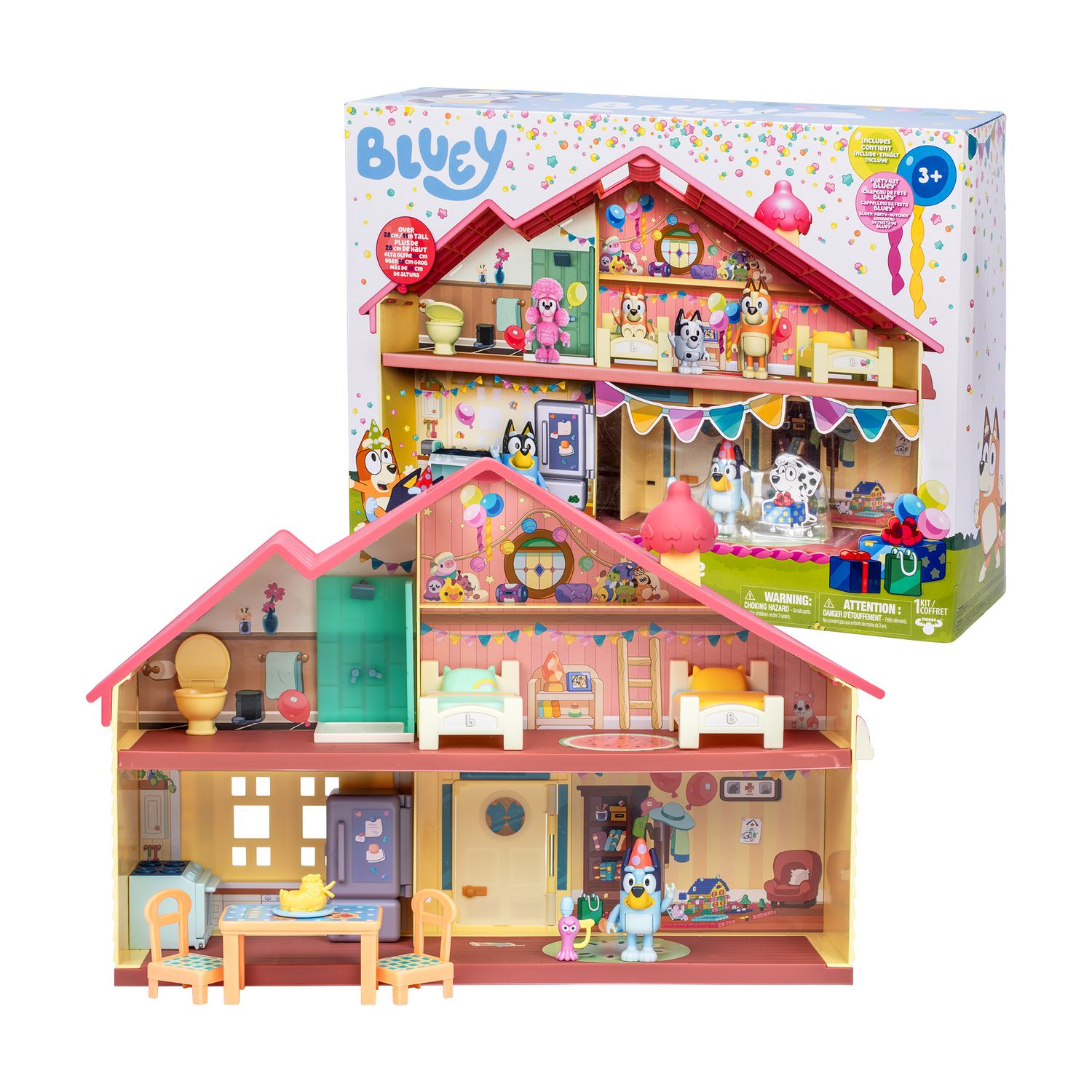 Bluey casa celebrazione playset con figura 6cm e sticker - BLUEY
