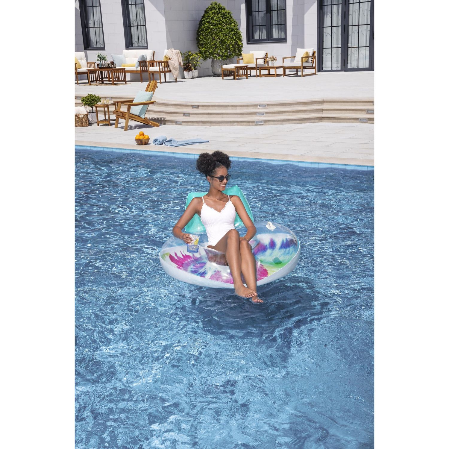 Salvagente deluxe tie dye da 46,5" x 46" / 1,18 m x 1,17 m - Bestway